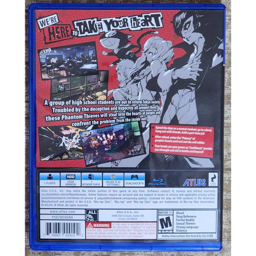 Ps4 Persona 5 Rpg 2017 Very Good Condition. - Picture 2 of 4